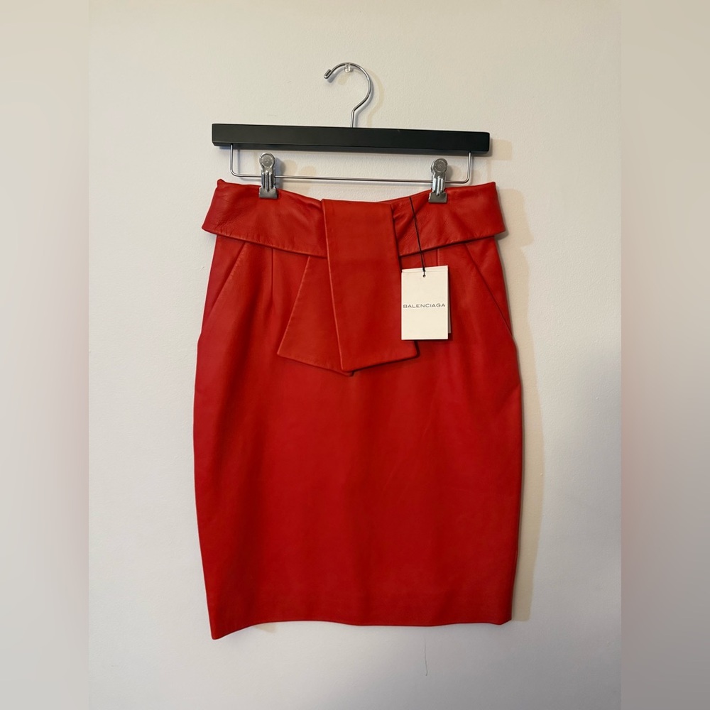 Balenciaga Vibrant Red Pencil Skirt